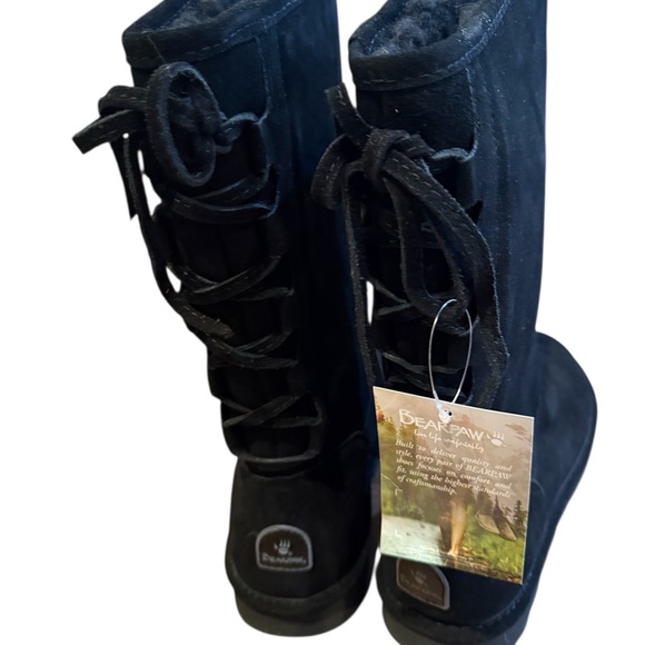 NWT Bearpaw Phylly Women’s Black Suede Winter Staple Wool Lined Snow Boot 13 - Picture 7 of 10